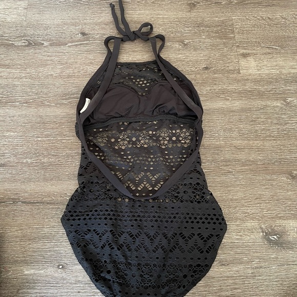 Robin Piccone Black Crochet One-Piece Swimsuit - Picture 3 of 3
